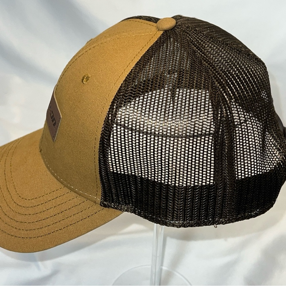 Snap On Tools Leather Patch Brown Mesh Snapback Trucker Hat Cap - Picture 2 of 11
